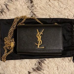 YSL Small black bag with gold chain